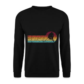 Ice hockey in retro or vintage style for children - Unisex Sweatshirt - black - Front - Alina (178cm) & Michal (187cm)