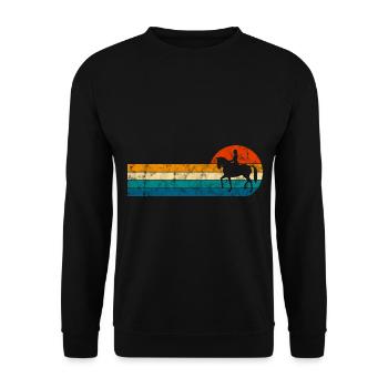 Dressage Cavalier de dressage Cheval d’équitation - Sweat-shirt Unisexe - noir - Devant - Alina (178cm) & Michal (187cm)