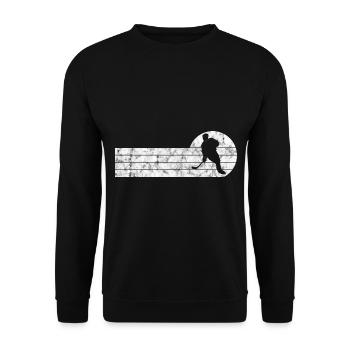 Ice hockey in retro or vintage style for children - Unisex Sweatshirt - black - Front - Alina (178cm) & Michal (187cm)