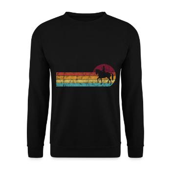 Dressur Dressurreiten Dressurreiter Reiten Pferd - Unisex Pullover - Schwarz - Vorne - Alina (178cm) & Michal (187cm)