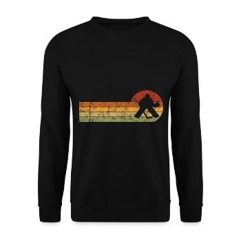 Ice hockey in retro or vintage style for children - Unisex Sweatshirt - black - Front - Alina (178cm) & Michal (187cm)