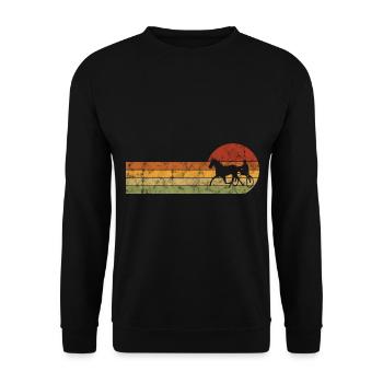 Trotter courses de trot dans un style rétro ou vintage - Sweat-shirt Unisexe - noir - Devant - Alina (178cm) & Michal (187cm)