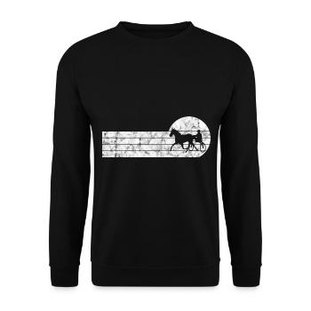 Trotter courses de trot dans un style rétro ou vintage - Sweat-shirt Unisexe - noir - Devant - Alina (178cm) & Michal (187cm)
