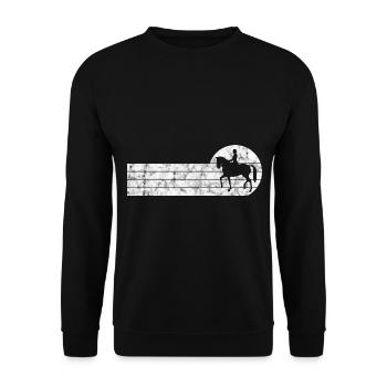 Dressage Cavalier de dressage Cheval d’équitation - Sweat-shirt Unisexe - noir - Devant - Alina (178cm) & Michal (187cm)