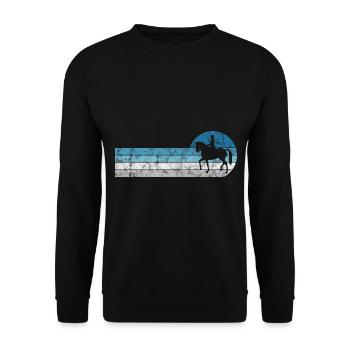Dressage Cavalier de dressage Cheval d’équitation - Sweat-shirt Unisexe - noir - Devant - Alina (178cm) & Michal (187cm)