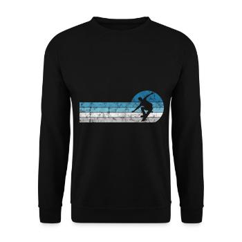 Skateboarder Skateboard Skater Skate Skateing - Unisex Pullover - Schwarz - Vorne - Alina (178cm) & Michal (187cm)
