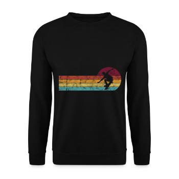Skateboarder Skateboard Skater Skate Skateing - Unisex Sweatshirt - black - Front - Alina (178cm) & Michal (187cm)