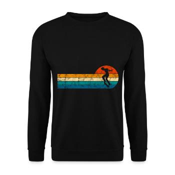 Skateur Skateboard Skateur Skater Skate - Sweat-shirt Unisexe - noir - Devant - Alina (178cm) & Michal (187cm)