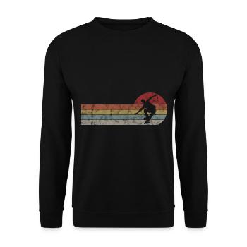Skateboarder Skateboard Skater Skate Skateing - Sweat-shirt Unisexe - noir - Devant - Alina (178cm) & Michal (187cm)