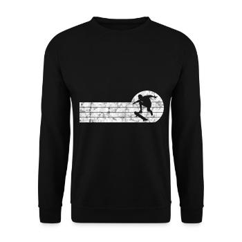 Skateboarder Skateboard Skater Skate Skateing - Unisex Pullover - Schwarz - Vorne - Alina (178cm) & Michal (187cm)