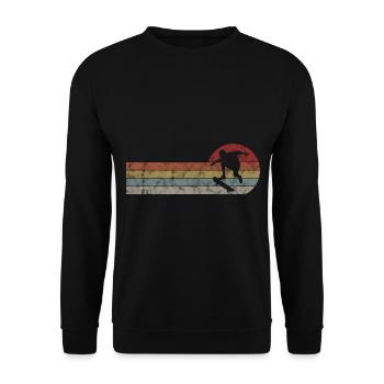 Skateboarder Skateboard Skater Skate Skateing - Unisex Pullover - Schwarz - Vorne - Alina (178cm) & Michal (187cm)