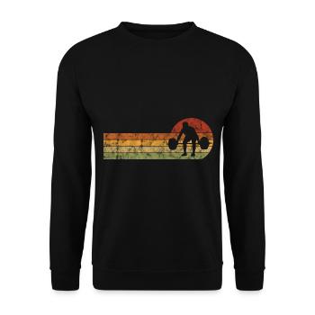 Bodybuilding Bodybuilder GYM Fitnessstudio Retro - Unisex Sweatshirt - black - Front - Alina (178cm) & Michal (187cm)