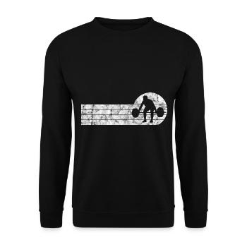 Musculation Bodybuilder GYM Fitnessstudio Retro - Sweat-shirt Unisexe - noir - Devant - Alina (178cm) & Michal (187cm)