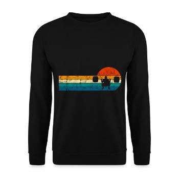 Bodybuilding Bodybuilder GYM Fitnessstudio Retro - Unisex Sweatshirt - black - Front - Alina (178cm) & Michal (187cm)