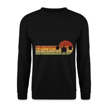Musculation Bodybuilder GYM Fitnessstudio Retro - Sweat-shirt Unisexe - noir - Devant - Alina (178cm) & Michal (187cm)