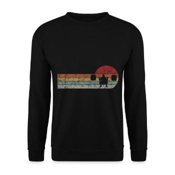 Musculation Bodybuilder GYM Fitnessstudio Retro - Sweat-shirt Unisexe - noir - Devant - Alina (178cm) & Michal (187cm)