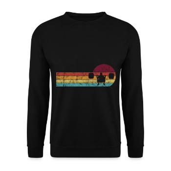Musculation Bodybuilder GYM Fitnessstudio Retro - Sweat-shirt Unisexe - noir - Devant - Alina (178cm) & Michal (187cm)