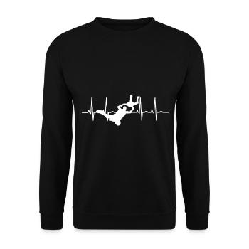 Fallschirmspringer Fallschirm Fallschirmspringen - Unisex Pullover - Schwarz - Vorne - Alina (178cm) & Michal (187cm)