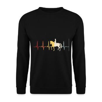 Dressage Cavalier de dressage Cheval d’équitation - Sweat-shirt Unisexe - noir - Devant - Alina (178cm) & Michal (187cm)