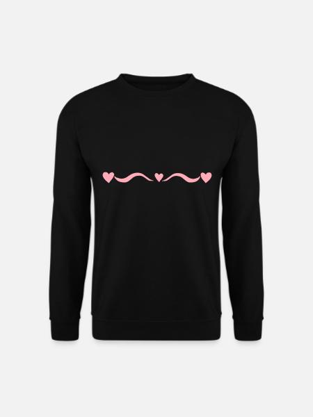 Pink Line Hearts Wave - Unisex Sweatshirt - black