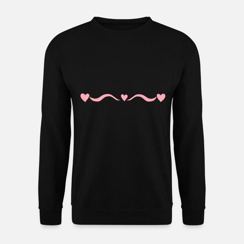 Pink Line Hearts Wave - Unisex Sweatshirt - black