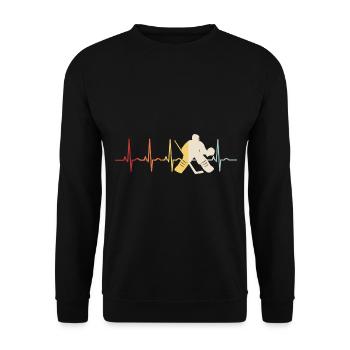 Ice Hockey Ice Hockey Retro Skates Puck Ice - Unisex Sweatshirt - black - Front - Alina (178cm) & Michal (187cm)