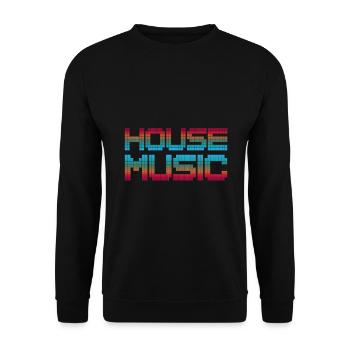 HOUSE Musik Tanzen Feiern - Unisex Pullover - Schwarz - Vorne - Alina (178cm) & Michal (187cm)