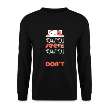 Hide cat saying meow cat lady - Unisex Sweatshirt - black - Front - Alina (178cm) & Michal (187cm)