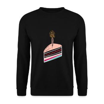 ANNIVERSAIRE DU GÂTEAU D'ANNIVERSAIRE - Sweat-shirt Unisexe - noir - Devant - Alina (178cm) & Michal (187cm)