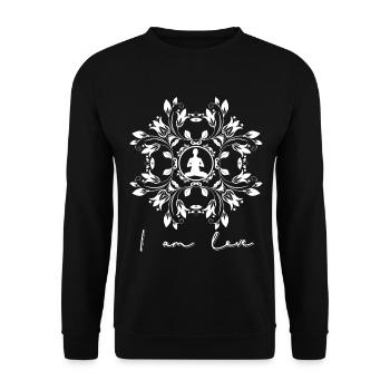 Chemise de yoga spiritualité croisée - Sweat-shirt Unisexe - noir - Devant - Alina (178cm) & Michal (187cm)