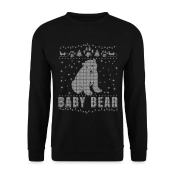 Partenaire familial Look papa maman bébé ours laid chemise - Sweat-shirt Unisexe - noir - Devant - Alina (178cm) & Michal (187cm)