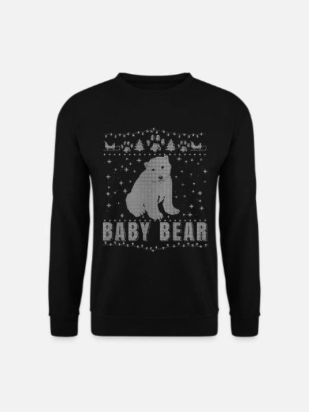 Familie Partnerlook Papa Mama Baby Bear Ugly Shirt - Unisex Pullover - Schwarz