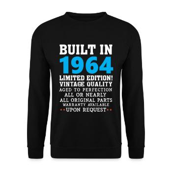 Built in 1964 - Unisex Sweatshirt - black - Front - Alina (178cm) & Michal (187cm)