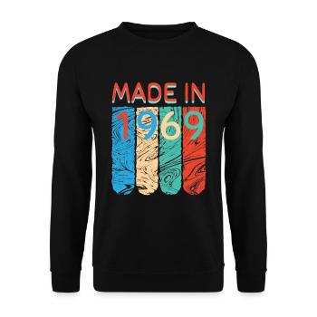 Made in 1969 - Unisex Pullover - Schwarz - Vorne - Alina (178cm) & Michal (187cm)
