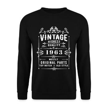 Vintage 1963 - Unisex Pullover - Schwarz - Vorne - Alina (178cm) & Michal (187cm)