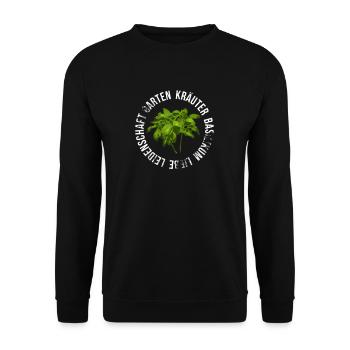 Garten Kräuter Liebe - Unisex Pullover - Schwarz - Vorne - Alina (178cm) & Michal (187cm)