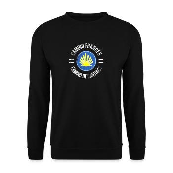 Camino Frances Pilgermuschel - Unisex Pullover - Schwarz - Vorne - Alina (178cm) & Michal (187cm)