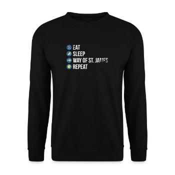 Saint-Jacques-de-Compostelle Pèlerin - Sweat-shirt Unisexe - noir - Devant - Alina (178cm) & Michal (187cm)