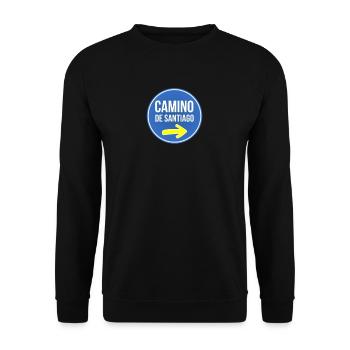 Route de pèlerinage Camino Temps de pèlerinage De Santiago - Sweat-shirt Unisexe - noir - Devant - Alina (178cm) & Michal (187cm)