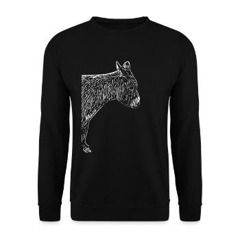 Cool donkey with Wuschelfell - Unisex Sweatshirt - black - Front - Alina (178cm) & Michal (187cm)