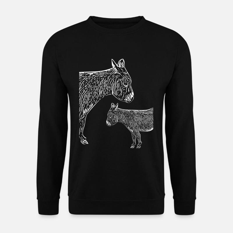 Zwei kleine Esel mit Wuschelfell Langohren - Unisex Pullover - Schwarz