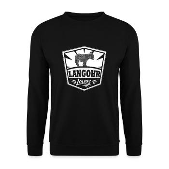 Langohr Grautier Esel Muli Liebhaber Geschenk - Unisex Pullover - Schwarz - Vorne - Alina (178cm) & Michal (187cm)