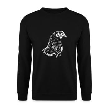Poulets tête de poulet cadeau poulet - Sweat-shirt Unisexe - noir - Devant - Alina (178cm) & Michal (187cm)