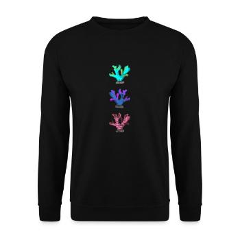 Bunte Korallen - Unisex Pullover - Schwarz - Vorne - Alina (178cm) & Michal (187cm)
