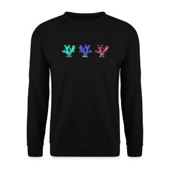 Bunte Korallen - Unisex Pullover - Schwarz - Vorne - Alina (178cm) & Michal (187cm)
