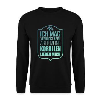 Korallen Aquarist Aquarianer Geschenkidee - Unisex Pullover - Schwarz - Vorne - Alina (178cm) & Michal (187cm)