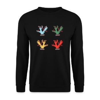 Retro Coral Coral Reef Coral Aquarium - Unisex Sweatshirt - black - Front - Alina (178cm) & Michal (187cm)
