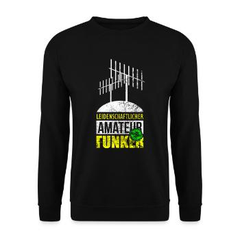 Antenne Funker Amateurfunker Geschenk - Unisex Pullover - Schwarz - Vorne - Alina (178cm) & Michal (187cm)