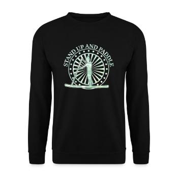 Cool Stand Up et Paddle Spruch Board Cadeau - Sweat-shirt Unisexe - noir - Devant - Alina (178cm) & Michal (187cm)