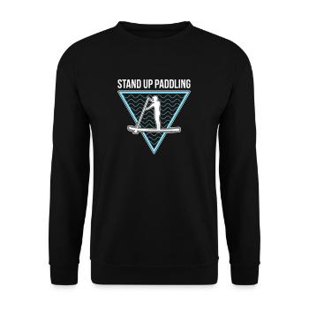 Stand Up Paddling Surfing Paddling Gift - Unisex Sweatshirt - black - Front - Alina (178cm) & Michal (187cm)